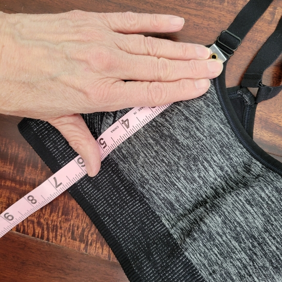 All In Motion Sports Bra Size S Black Gray Adjustable Straps Removable Padding - Picture 9 of 13